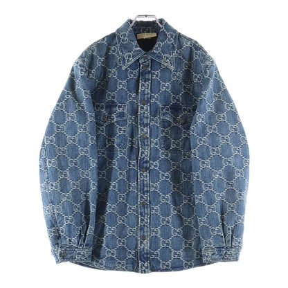 Gucci GG Jacquard Denim Shirt Indigo