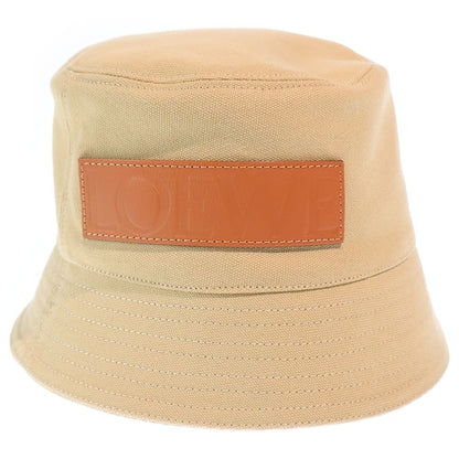 Loewe Paula's Ibiza Leather Logo Patch Canvas Bucket Hat Beige — view 4
