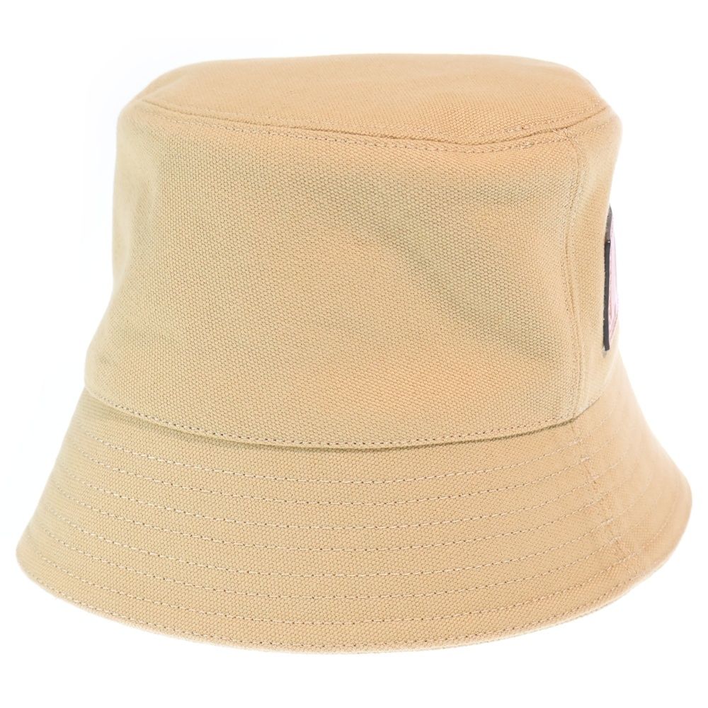 Loewe Paula's Ibiza Leather Logo Patch Canvas Bucket Hat Beige — view 3