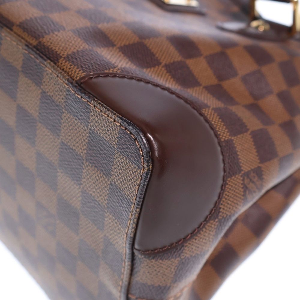 Louis Vuitton Damier Hampstead PM Tote Brown Leather Gold — view 5