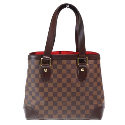 Louis Vuitton Damier Hampstead PM Tote Brown Leather Gold — view 2