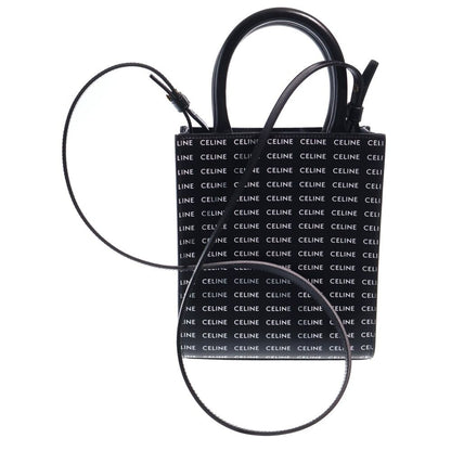 Celine Logo Vertical Cover Mini 2-Way Mini Shoulder Bag Phone Black Leather Gold — view 2