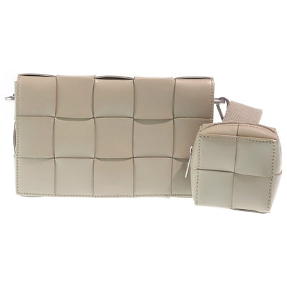 Bottega Veneta Maxi Intrecciato Cassette Shoulder Bag Light Green Leather Silver