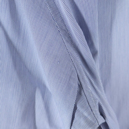 Saint Laurent Paris Small Stripe Pattern Long Sleeve Shirt Blue — view 5