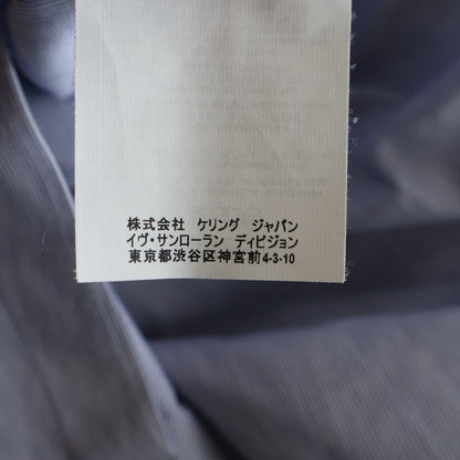 Saint Laurent Paris Small Stripe Pattern Long Sleeve Shirt Blue — view 8