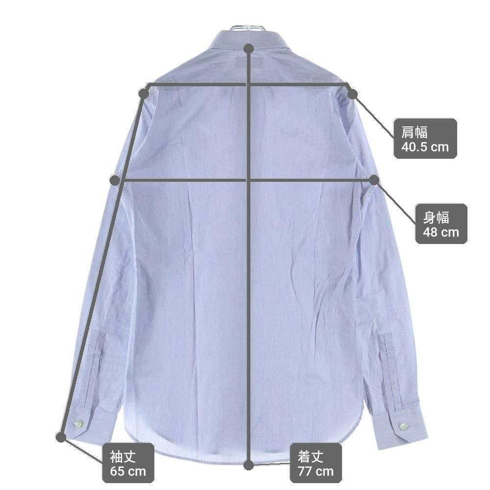 Saint Laurent Paris Small Stripe Pattern Long Sleeve Shirt Blue — view 9