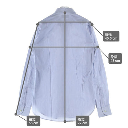 Saint Laurent Paris Small Stripe Pattern Long Sleeve Shirt Blue — view 9