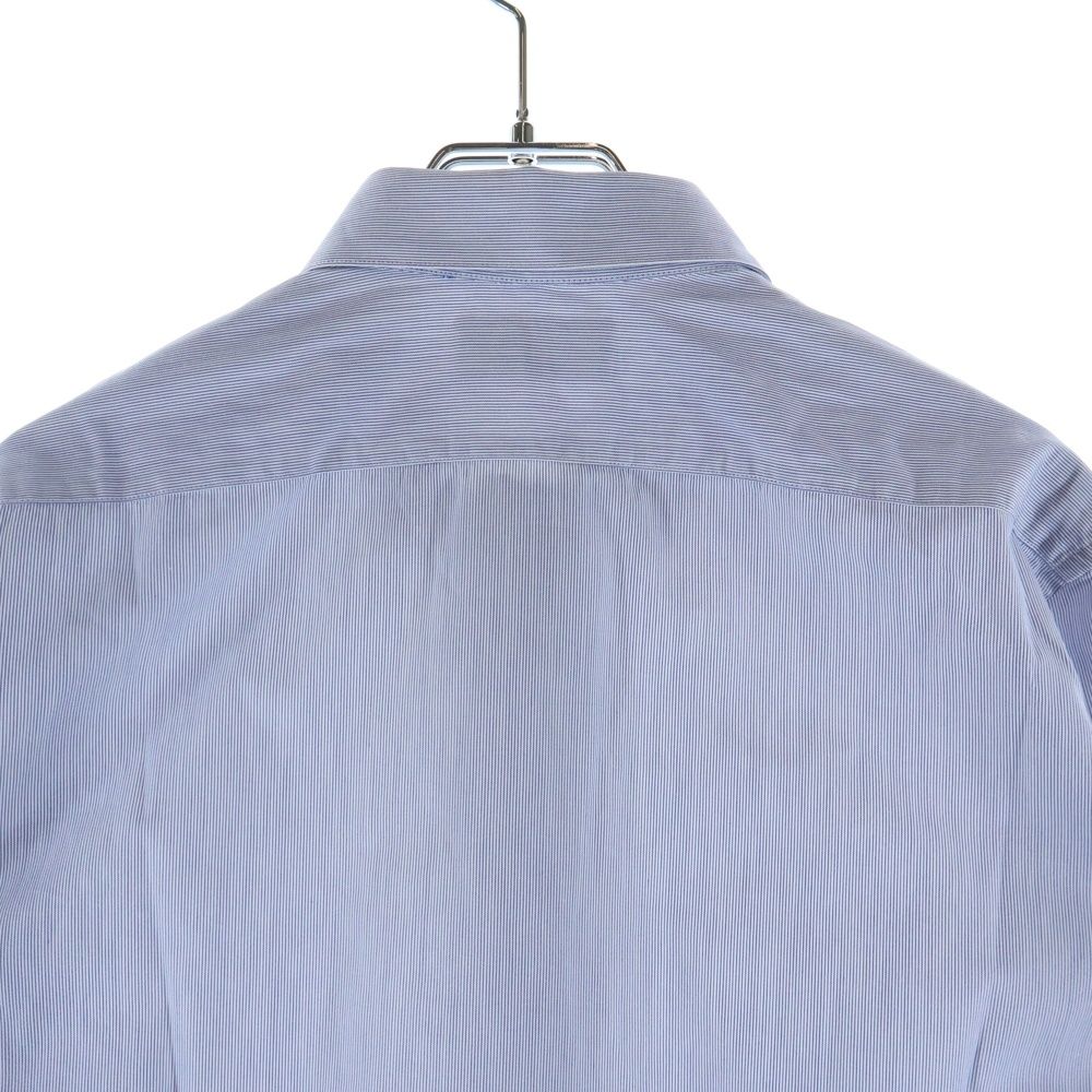 Saint Laurent Paris Small Stripe Pattern Long Sleeve Shirt Blue — view 4