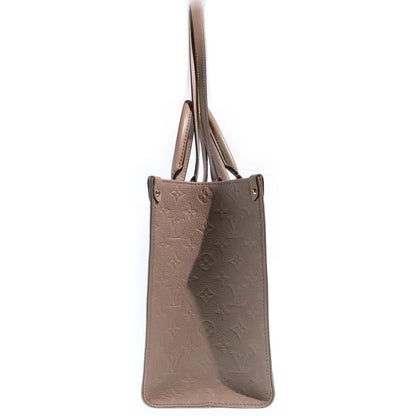 Louis Vuitton Monogram Empreinte On The Go MM Tote Beige Leather Gold — view 3