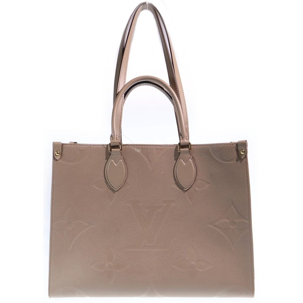 Louis Vuitton Monogram Empreinte On The Go MM Tote Beige Leather Gold — view 2