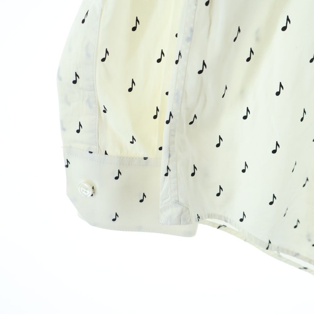 Celine Music Note Long Sleeve Shirt White — view 5