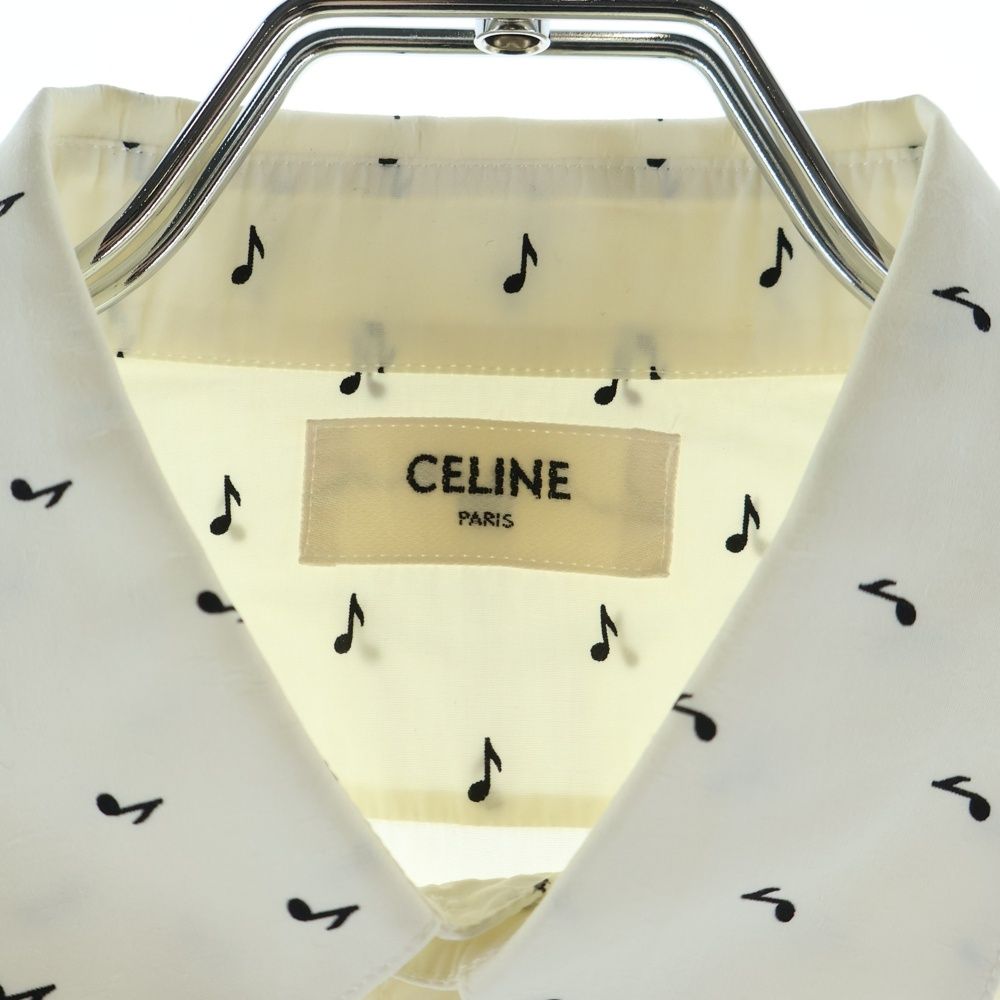Celine Music Note Long Sleeve Shirt White — view 7
