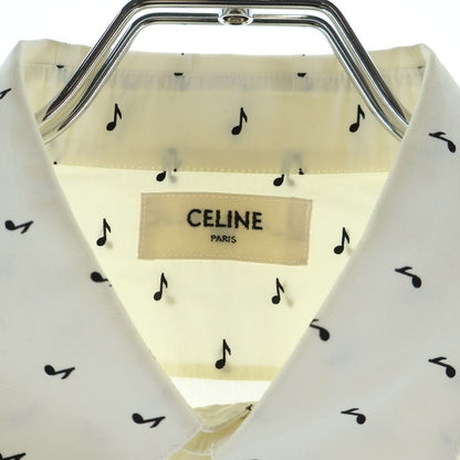 Celine Music Note Long Sleeve Shirt White — view 7