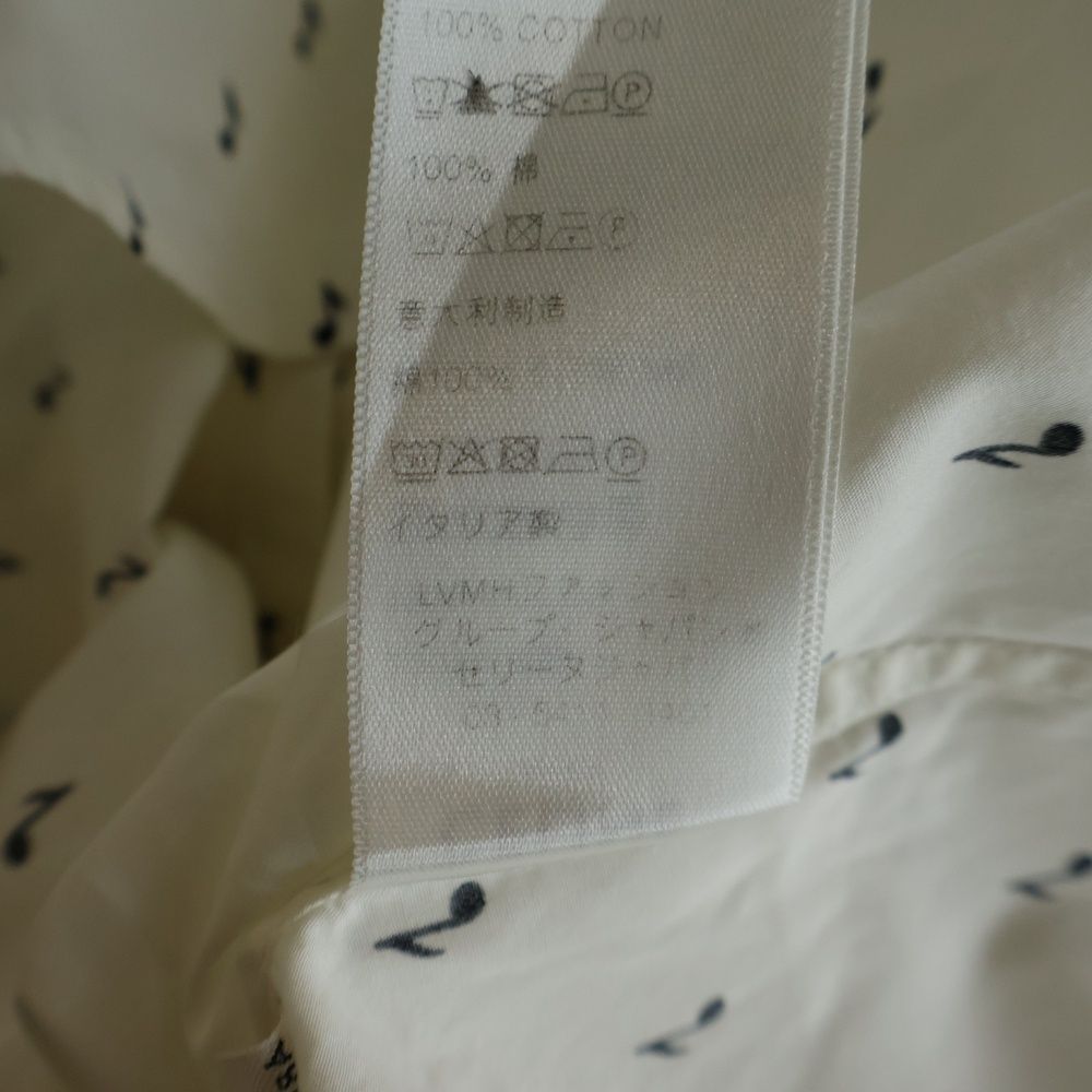 Celine Music Note Long Sleeve Shirt White — view 8