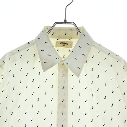 Celine Music Note Long Sleeve Shirt White — view 3