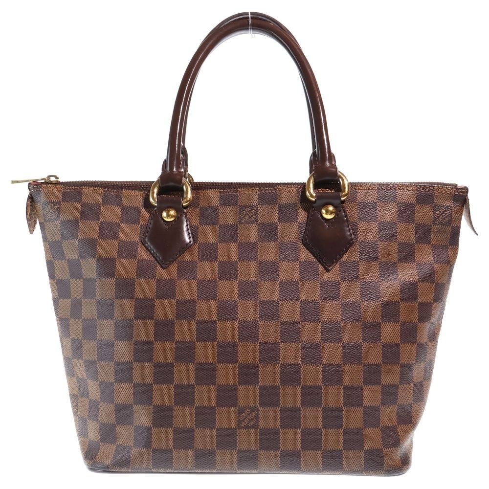 Louis Vuitton Damier Saleya PM Tote Brown Leather Gold