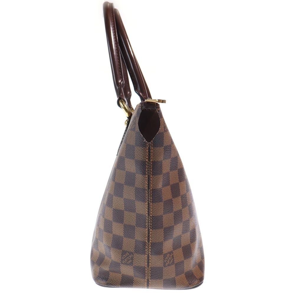 Louis Vuitton Damier Saleya PM Tote Brown Leather Gold — view 3