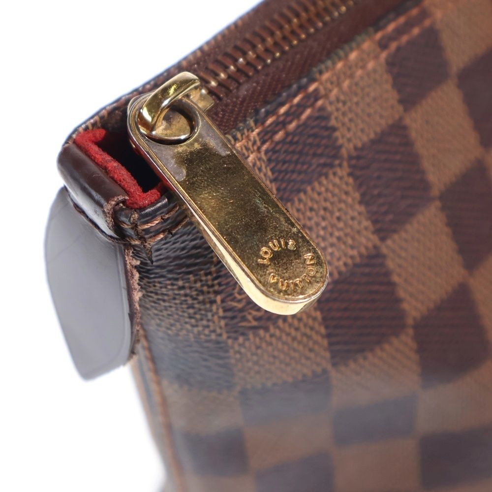 Louis Vuitton Damier Saleya PM Tote Brown Leather Gold — view 5