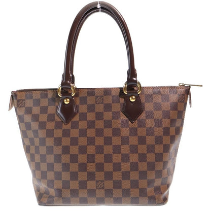 Louis Vuitton Damier Saleya PM Tote Brown Leather Gold — view 2