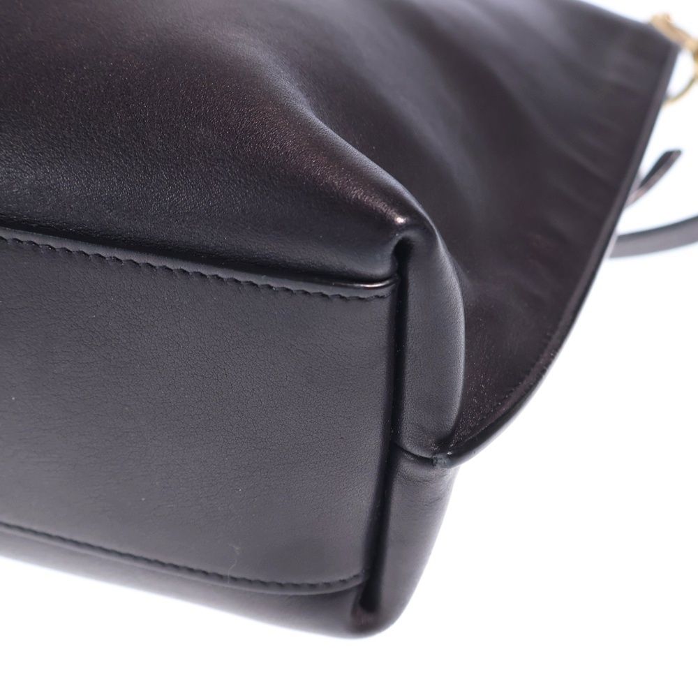 Saint Laurent Paris Hobo 2-Way Shoulder Bag Black Leather Gold — view 5