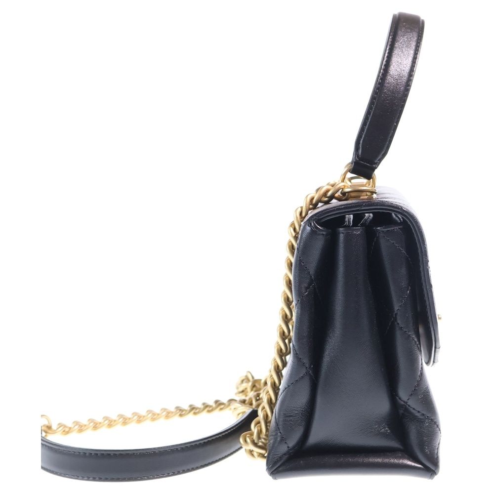Chanel Trendy CC Top Handle 2-Way Shoulder Bag Chain Black Lambskin Gold — view 3