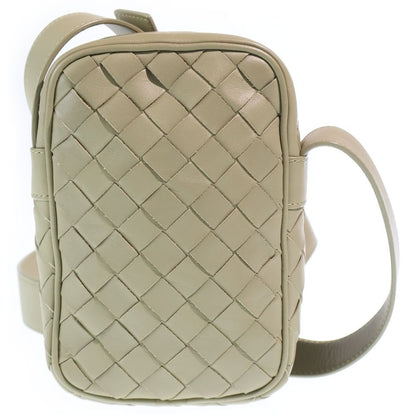 Bottega Veneta Intrecciato Shoulder Bag Mini Bag Light Green Leather Silver