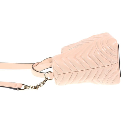 Gucci GG Marmont 2-Way Shoulder Bag Pale Pink Leather Gold — view 3