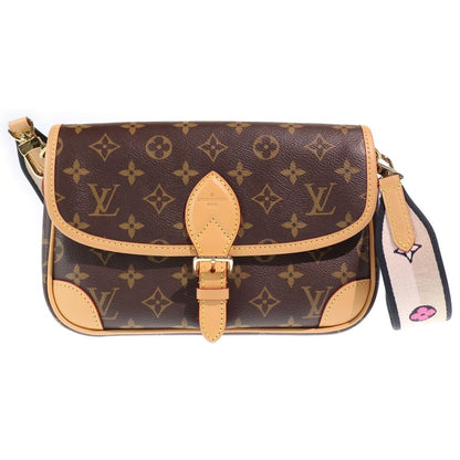 Louis Vuitton Monogram Diane NM PM Shoulder Bag Brown Leather Gold
