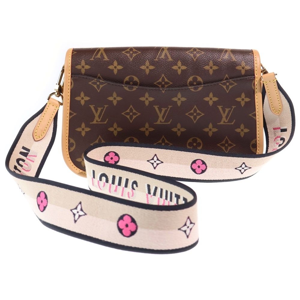 Louis Vuitton Monogram Diane NM PM Shoulder Bag Brown Leather Gold — view 2