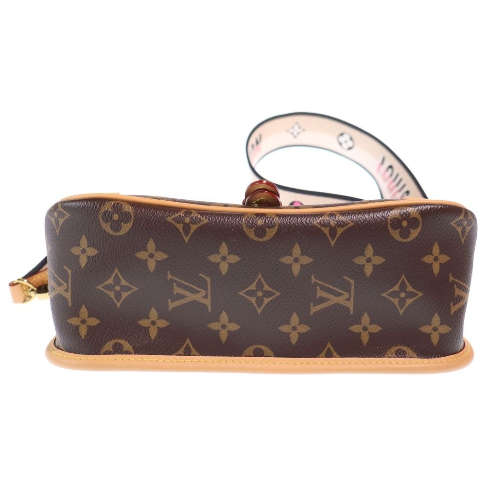 Louis Vuitton Monogram Diane NM PM Shoulder Bag Brown Leather Gold — view 6