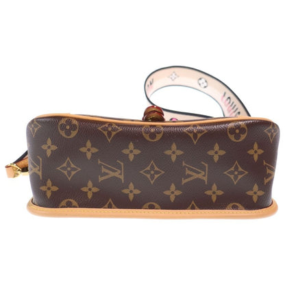 Louis Vuitton Monogram Diane NM PM Shoulder Bag Brown Leather Gold — view 6