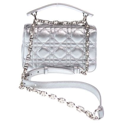 Dior Monsieur Joli Top Handle 2-Way Mini Shoulder Bag Silver Leather — view 2