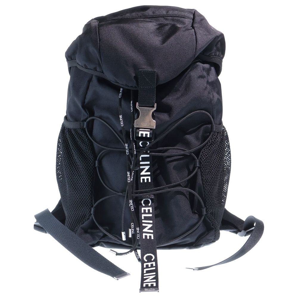 Celine Trekking Backpack Black Nylon Silver