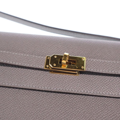 Hermes Kelly Wallet Long to Go Etain Epsom Shoulder Bag Gray Gold — view 5