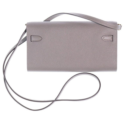 Hermes Kelly Wallet Long to Go Etain Epsom Shoulder Bag Gray Gold — view 2