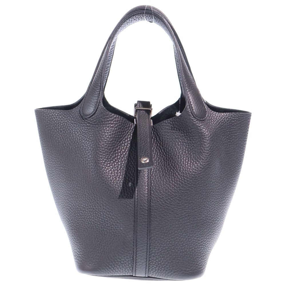 Hermes Picotin Lock PM Mini Bag Black Taurillon Silver