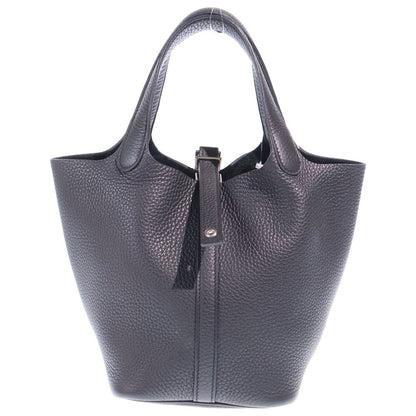 Hermes Picotin Lock PM Mini Bag Black Taurillon Silver