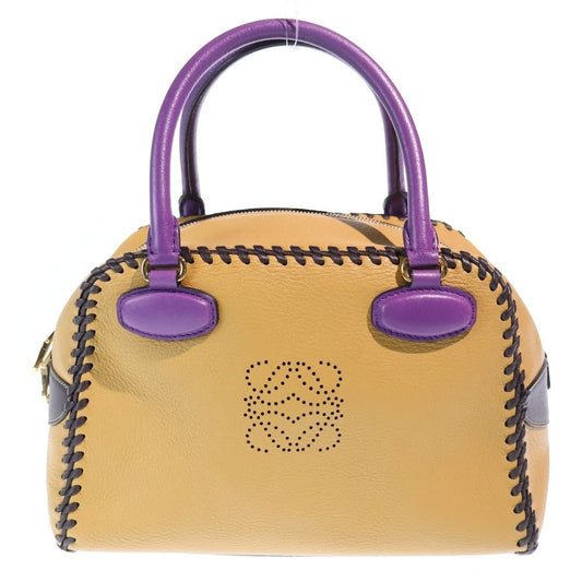 Loewe Amazona 26 Bicolor Brown Purple Handbag Leather