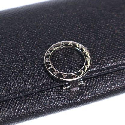 Bvlgari B-zero One Card Case Business Holder Wallet Black Leather Silver — view 5