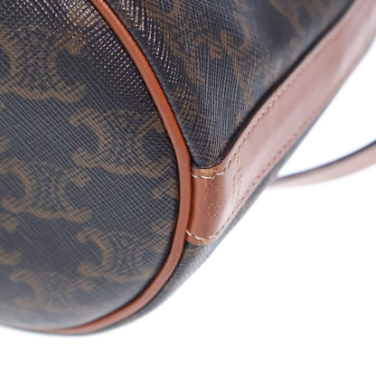 Celine Triomphe Drawstring Mini Shoulder Bag Brown Leather Gold — view 5