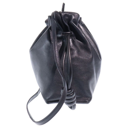 Loewe Enrique Knappe Flamenco Shoulder Bag Drawstring Black Leather — view 3
