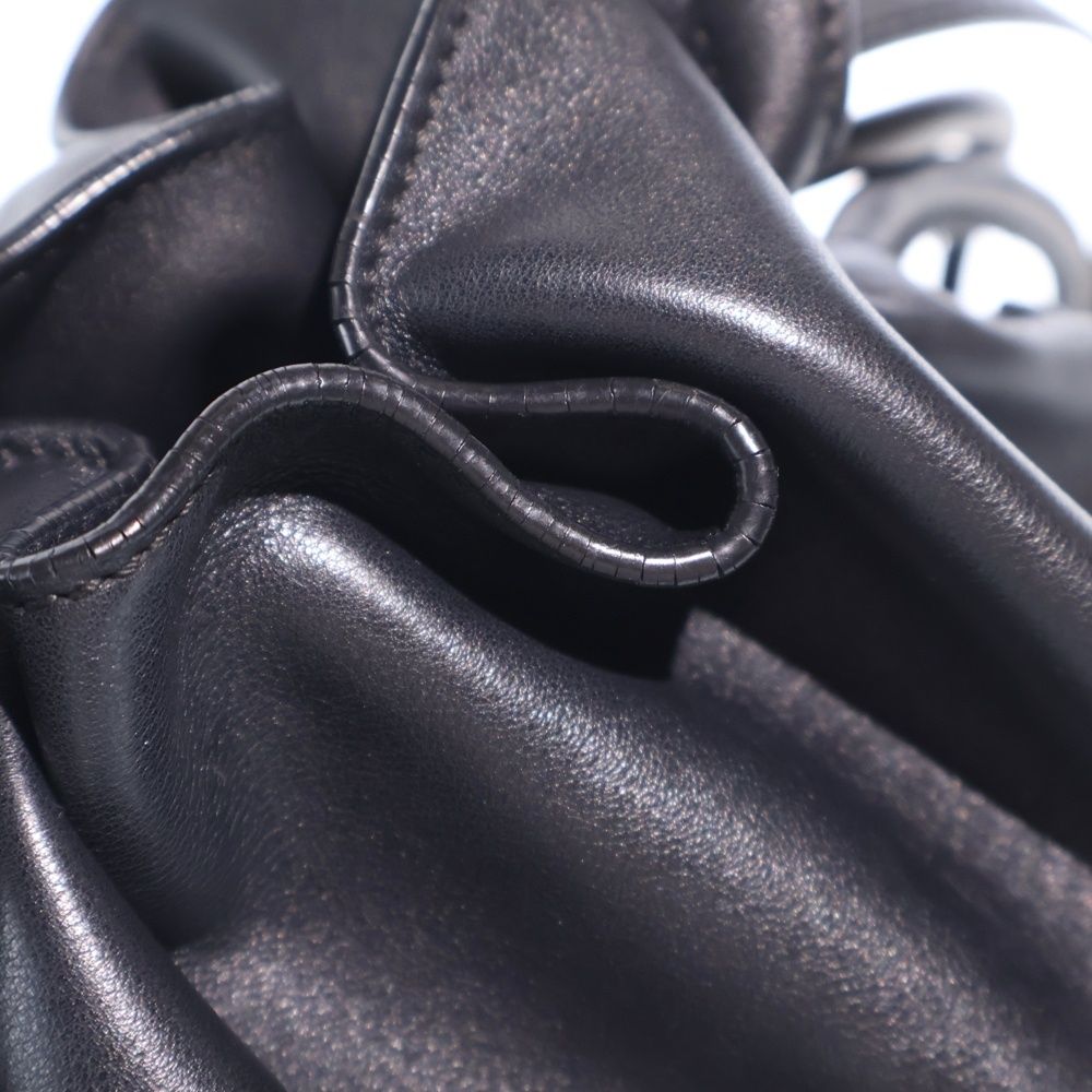 Loewe Enrique Knappe Flamenco Shoulder Bag Drawstring Black Leather — view 5