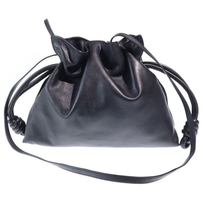 Loewe Enrique Knappe Flamenco Shoulder Bag Drawstring Black Leather — view 2