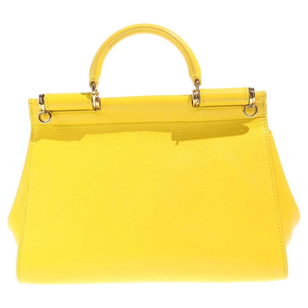 Dolce & Gabbana Sicily Shoulder Bag Yellow Leather — view 2