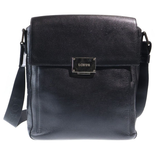 Loewe Shoulder Bag Black Leather Silver