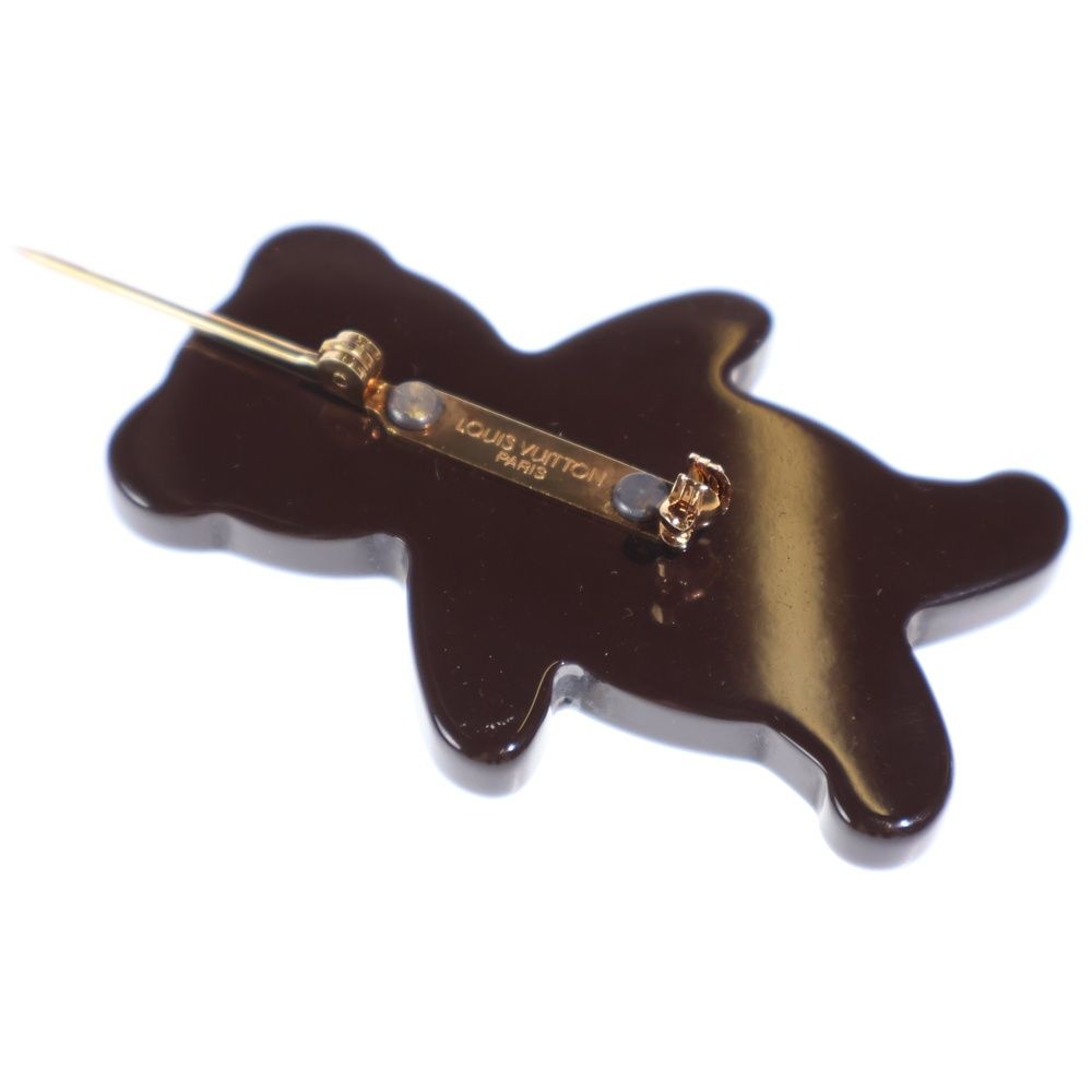 Louis Vuitton Damier Monogram Broche Nunuru Bear Brooch Set Pin Badge Brown — view 5