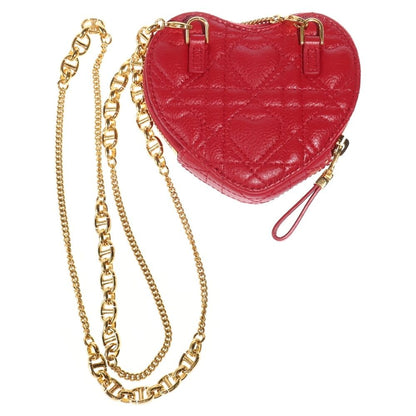 Dior Caro Chain Heart Pouch Mini Shoulder Bag Leather Gold — view 2