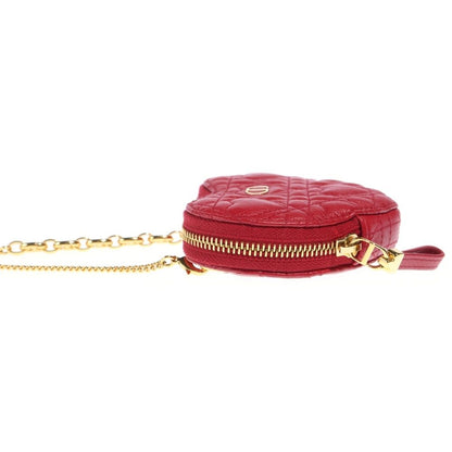Dior Caro Chain Heart Pouch Mini Shoulder Bag Leather Gold — view 3