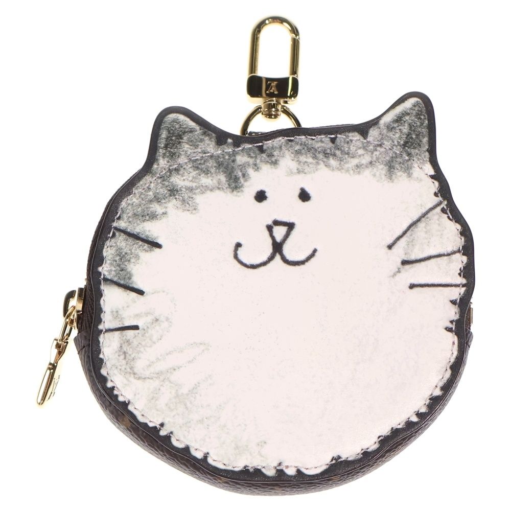 Louis Vuitton Monogram Kitty Coin Purse Gray Scoddington Collaboration Charm