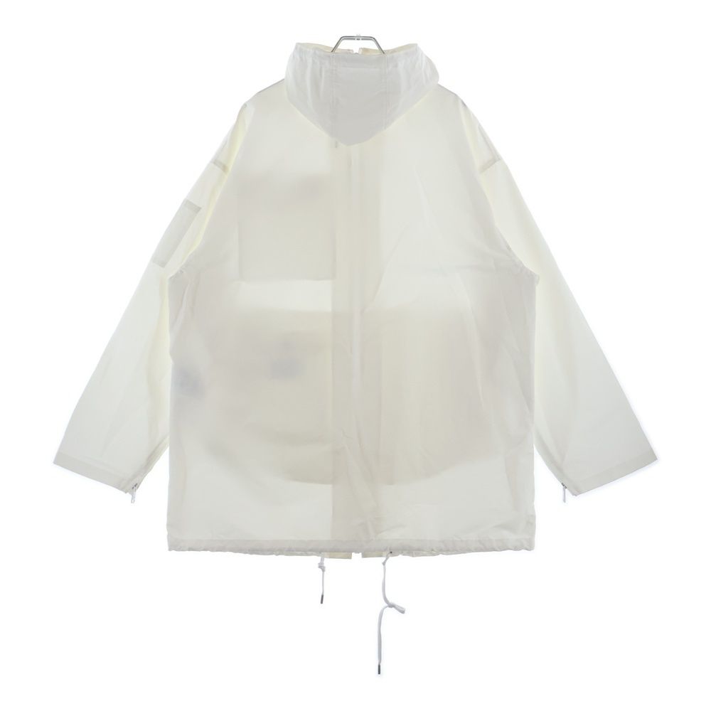 Prada Triangle Logo Technical Poplin Rain Coat Nylon Jacket White — view 2